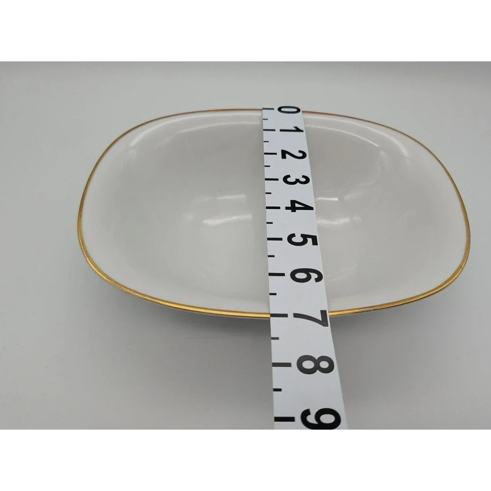 Princess House Heritage Fina China Rectangular Serving Bowl Gold Rim Bavaria